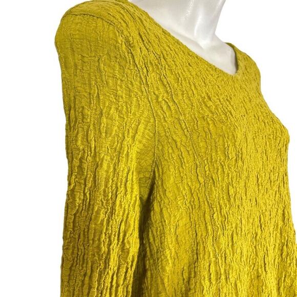Ali Miles Womens Green V-Neck Long Sleeve Stretch Lagenlook Top Asymmetrical S - Picture 4 of 16